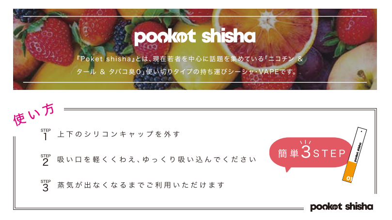 ポケットシーシャ/使い捨てベイプ Pocket Shisha 10 オレンジ – 柴田屋