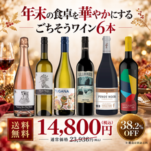 画像をギャラリービューアに読み込む, 年末の食卓を華やかにする ごちそうワイン6本セット
